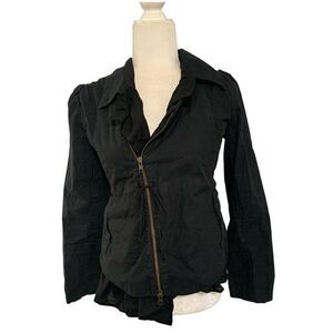 trosman womens solid black long sleeve jacket 38 small